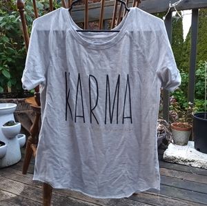 grey "dear karma" t-shirt